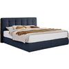 Boxspringbett Lavenito Dunkelblau ca. 180x200cm - Schwarz/Dunkelblau, KONVENTIONELL, Textil (180/200cm) - Premium Living