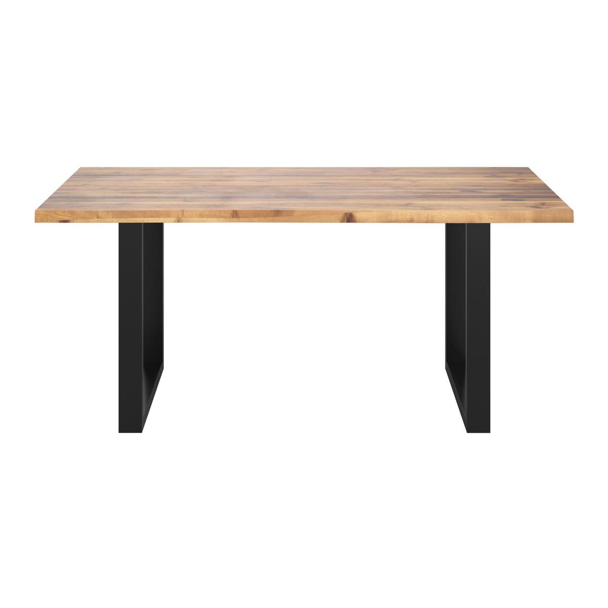 STÓŁ OGRODOWY ZAMORA - kolor akacjowy/czarny, Konventionell, metal/drewno (160/76/80cm) - Ambia Garden