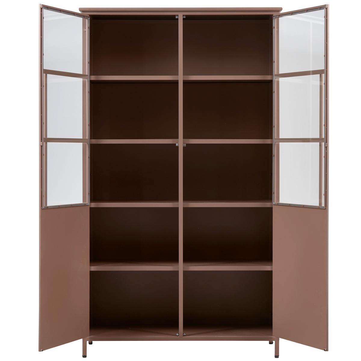 Vitrine Exhibit Braun - Braun, Design, Glas/Metall (99/170/44cm) - Livetastic
