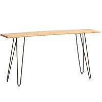 Konzolna Mizica Akazie, Pravi Les - črna/barve akacije, Design, kovina/les (150/36/75cm) - MID.YOU