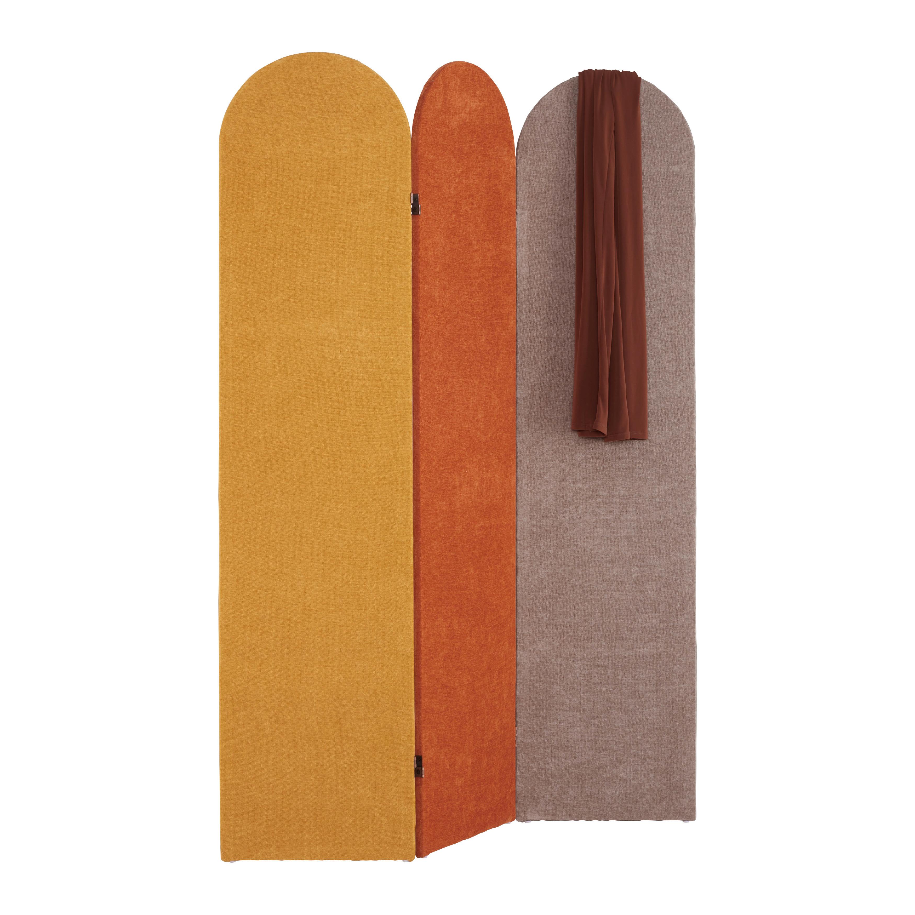 SKÄRMVÄGG DIDI -EXKLUSIV- - brun/grå, Klassisk, trä/textil (120/170/2cm) - Mömax