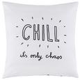 Zierkissen Chill Weiß 45x45cm - Schwarz/Weiß, MODERN, Textil (45/45cm) - Mömax modern living