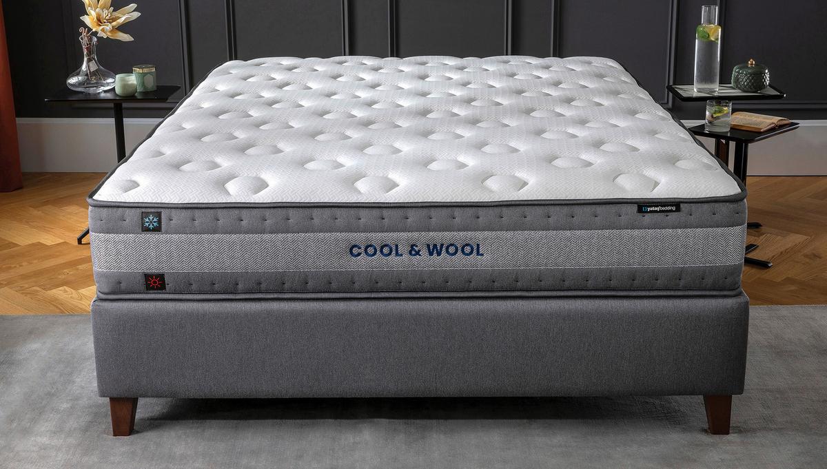 Matratze Cool & Wool H3 + H3 ca. 90x200 cm - Weiß/Grau, Basics, Textil (90/200cm) - Yatas