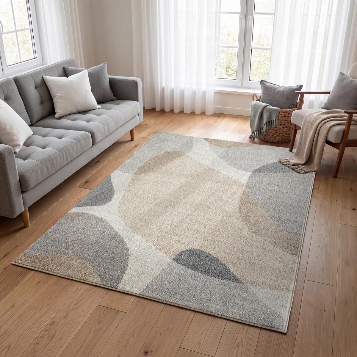 Tkani Tepih Stone-Flow - višebojna/bež, Konvencionalno, tekstil (80/150cm) - Mömax