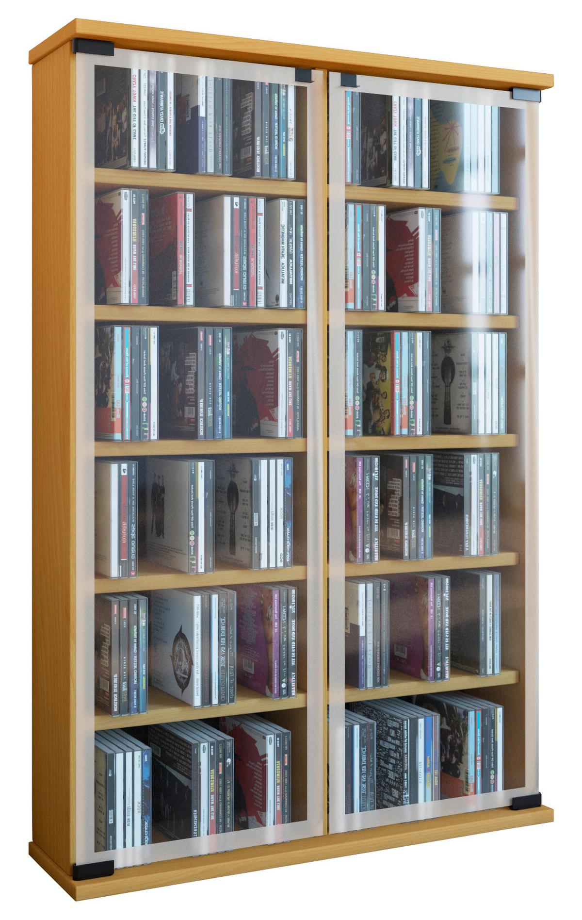 Regal Galerie, Bukev, 60 Cm - barve bukve, Konvencionalno, steklo/leseni material (60/92/18cm) - MID.YOU