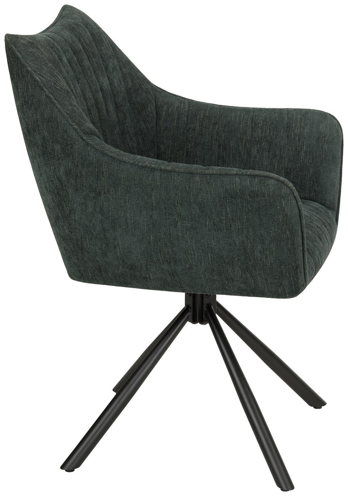 Karosszék Trient - olívazöld/fekete, Modern, textil/fém (62/87/65cm) - Premium Living