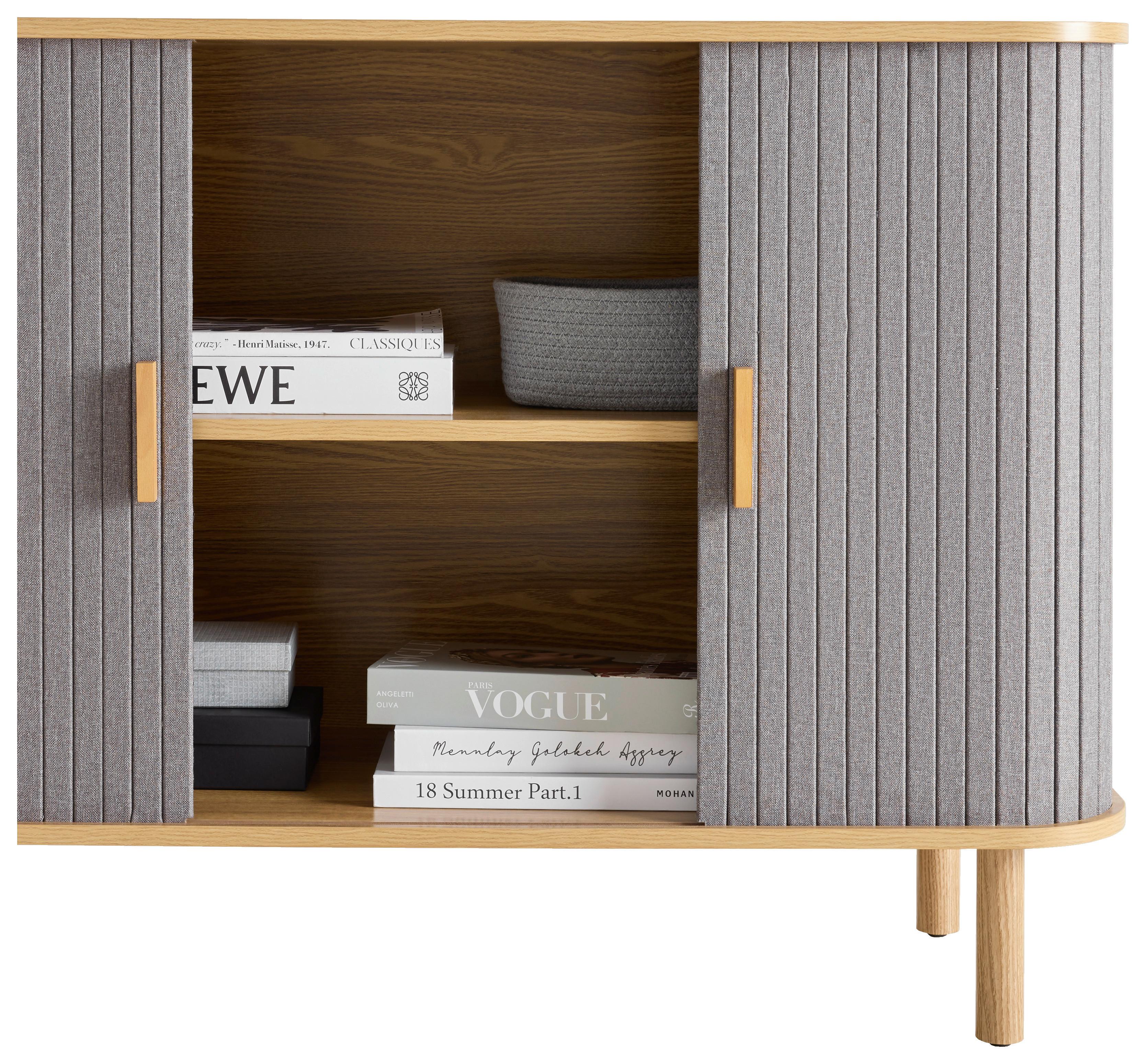 BYRÅ ARVID -EXKLUSIV- - grå/naturfärgad, Modern, trämaterial/trä (100/75/40cm) - Mömax
