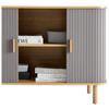 BYRÅ ARVID -EXKLUSIV- - grå/naturfärgad, Modern, trämaterial/trä (100/75/40cm) - Mömax