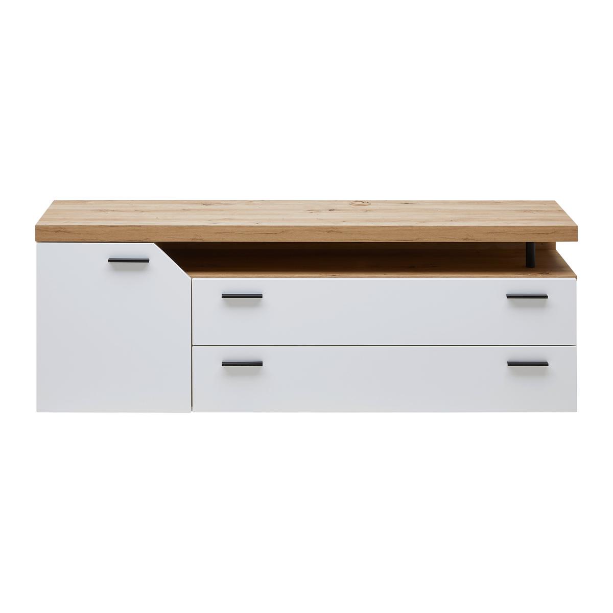 Lowboard Nico Weiß/Eichefarben - MODERN, Holzwerkstoff/Kunststoff (160/59/40cm) - Mömax
