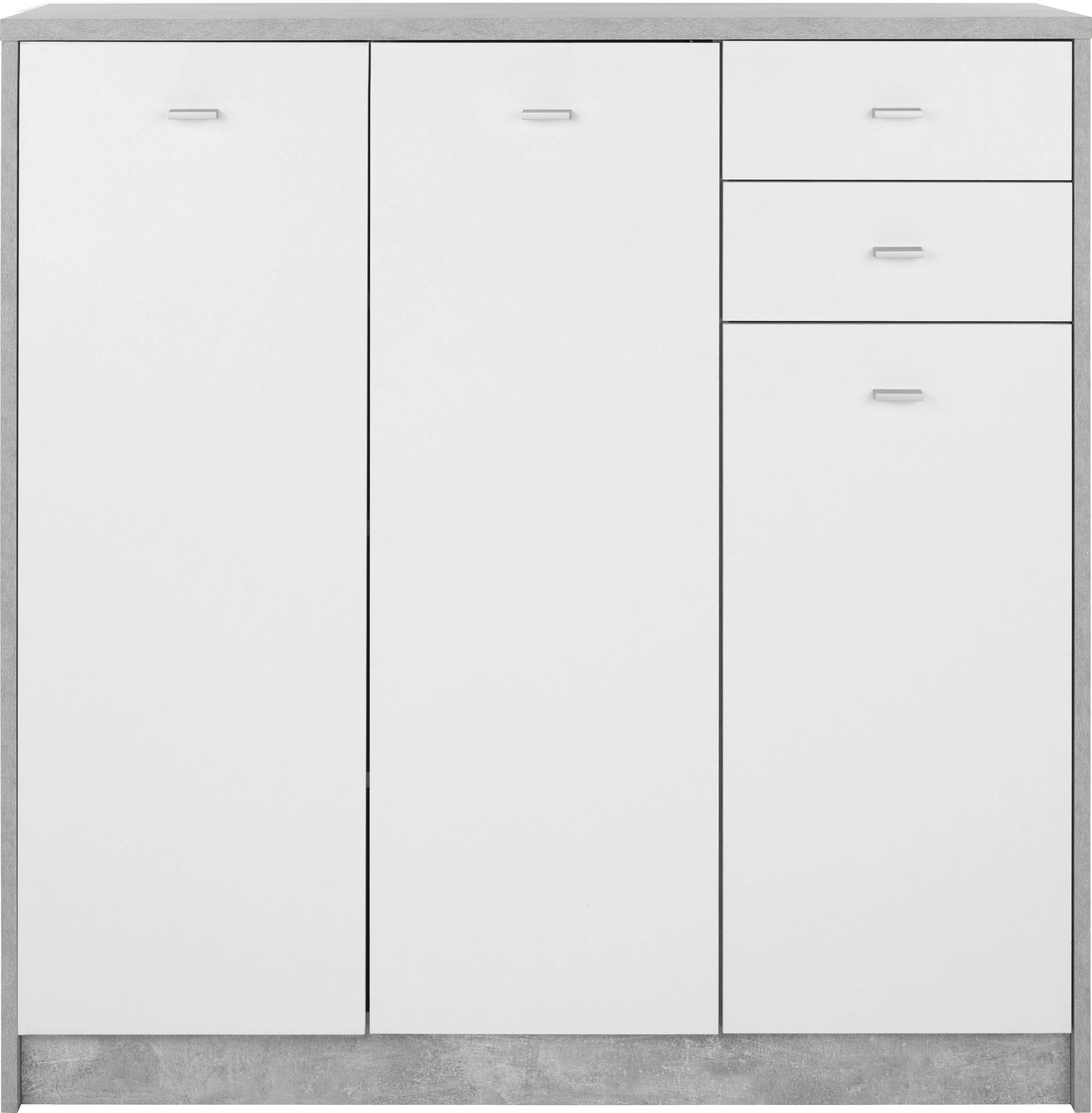 Komoda 4-you New, Siva, Bela - barve kroma/siva, Moderno, umetna masa/leseni material (109,1/111,4/34,6cm) - Mömax