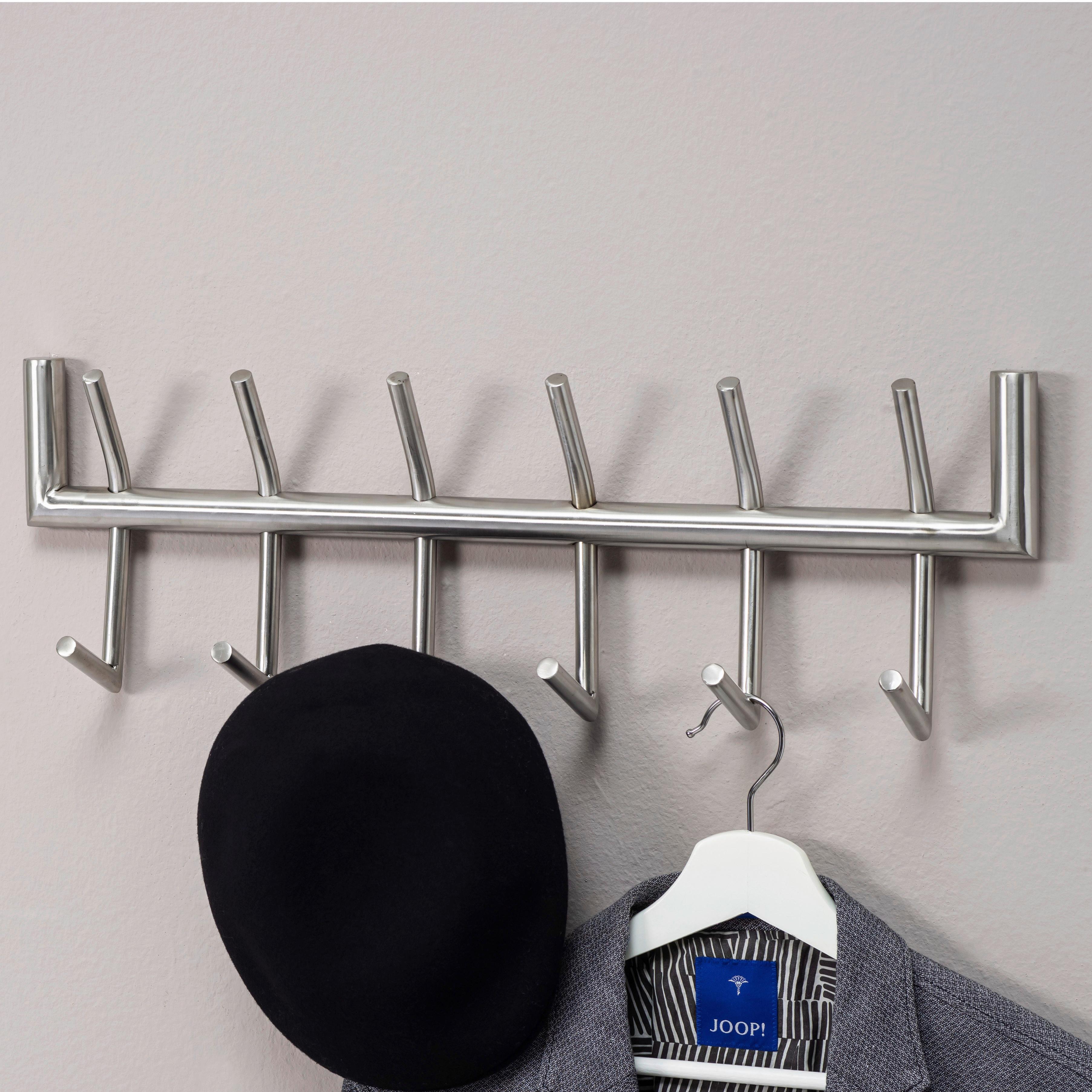 Wandgarderobe ca. 60x19x10 cm Silberfarben - Silberfarben, MODERN, Metall (60/19/10cm) - MID.YOU