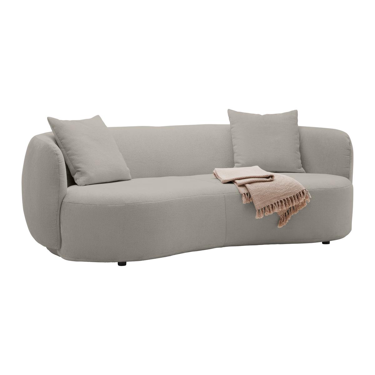 Bigsofa Runde Form, Inkl. 2 Kissen - Schwarz/Braun, Modern, Kunststoff/Textil (235/72/110cm) - Premium Living