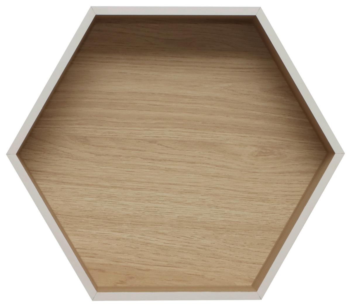 ZESTAW REGAŁÓW ŚCIENNYCH BEN - kolor dębowy/kaszmir, Basics, materiał drewnopochodny (30-37/26-32/9-12cm) - Xora