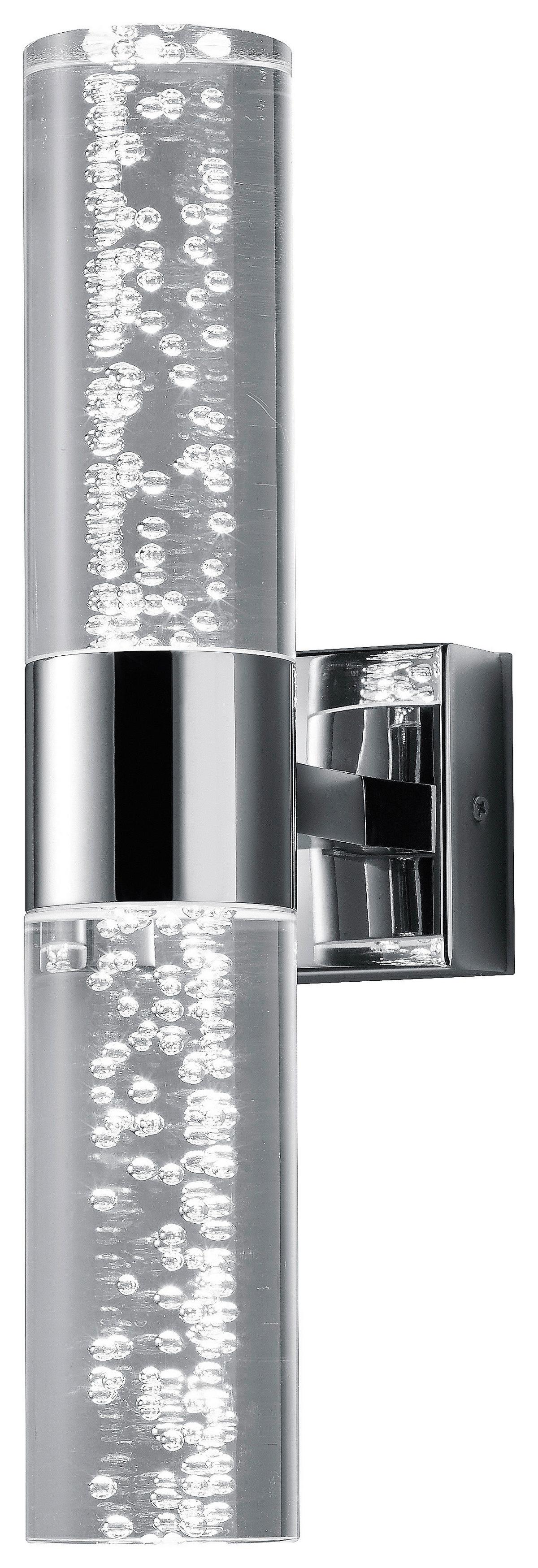 Badezimmer-Wandleuchte Bolsa Chromfarben/Klar 3,2 Watt - Klar/Chromfarben, Design, Kunststoff/Metall (30,0/7,0/12,0cm) - Trio Leuchten