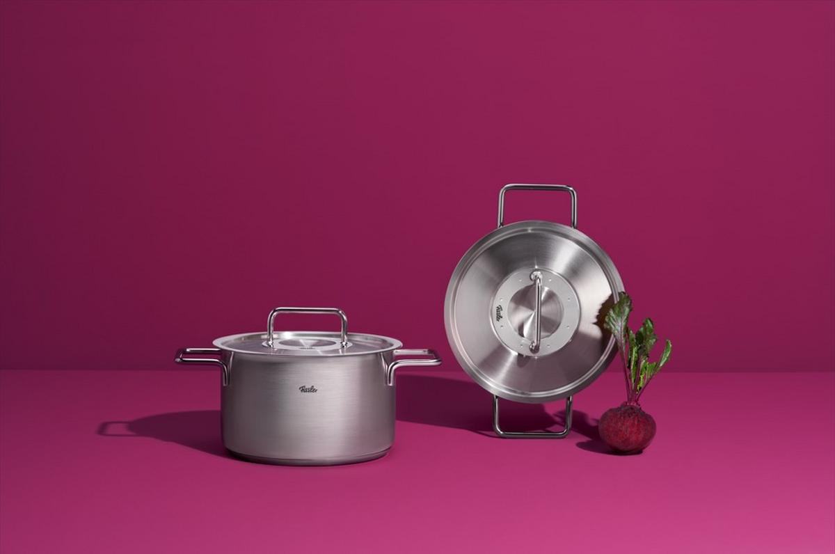 GARNEK 086-114-24-000/0 FISSLER - kolor srebrny, Basics, metal (24cm) - Fissler