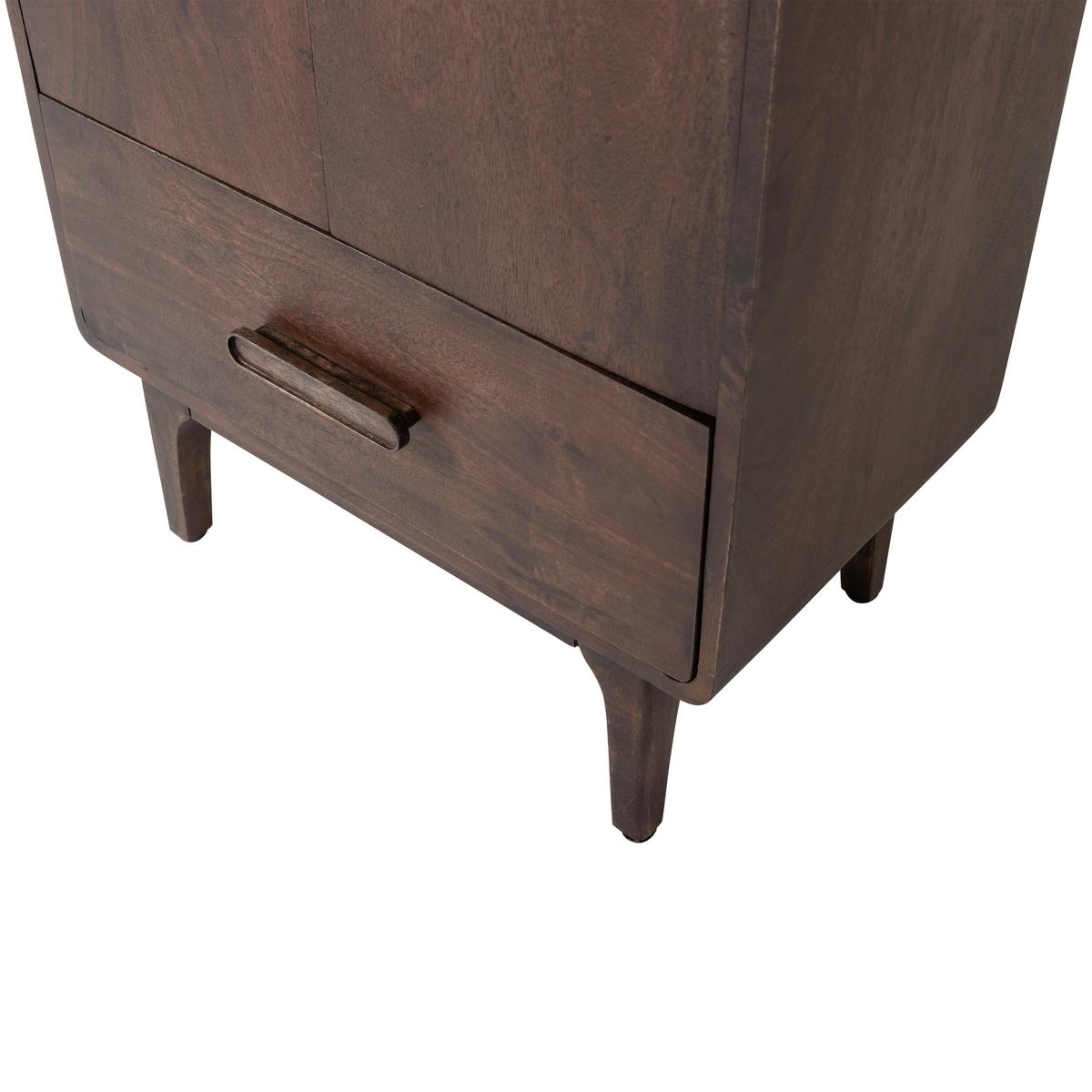 Mehrzweckschrank Liya Mangoholz - Dunkelbraun, Design, Holz (60/200/35cm) - Livetastic