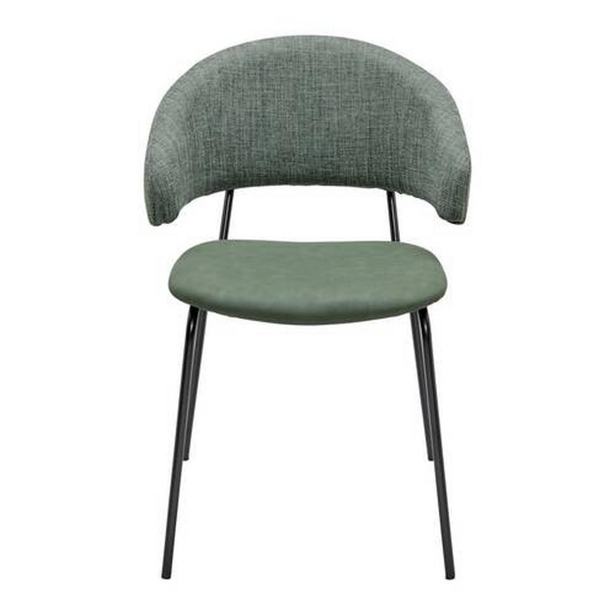 KRZESŁO ELLA - zielony/czarny, Modern, metal/drewno (53/79/61cm) - Bessagi Home