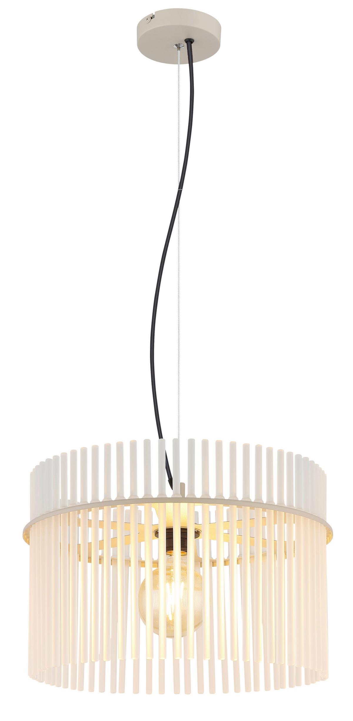 Lampă suspendată Gorley - nisipiu/negru, plastic/sticlă (40/150cm)