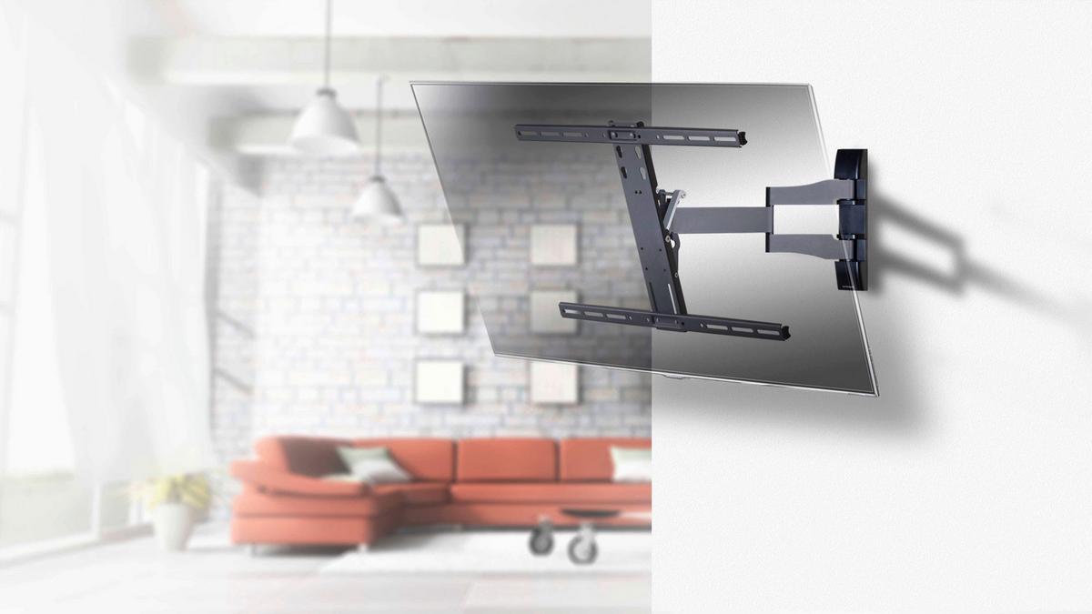 TV-Wandhalter WS 100 ca. 62x42 cm Schwarz - Schwarz, KONVENTIONELL, Metall (62/42/49cm) - MID.YOU