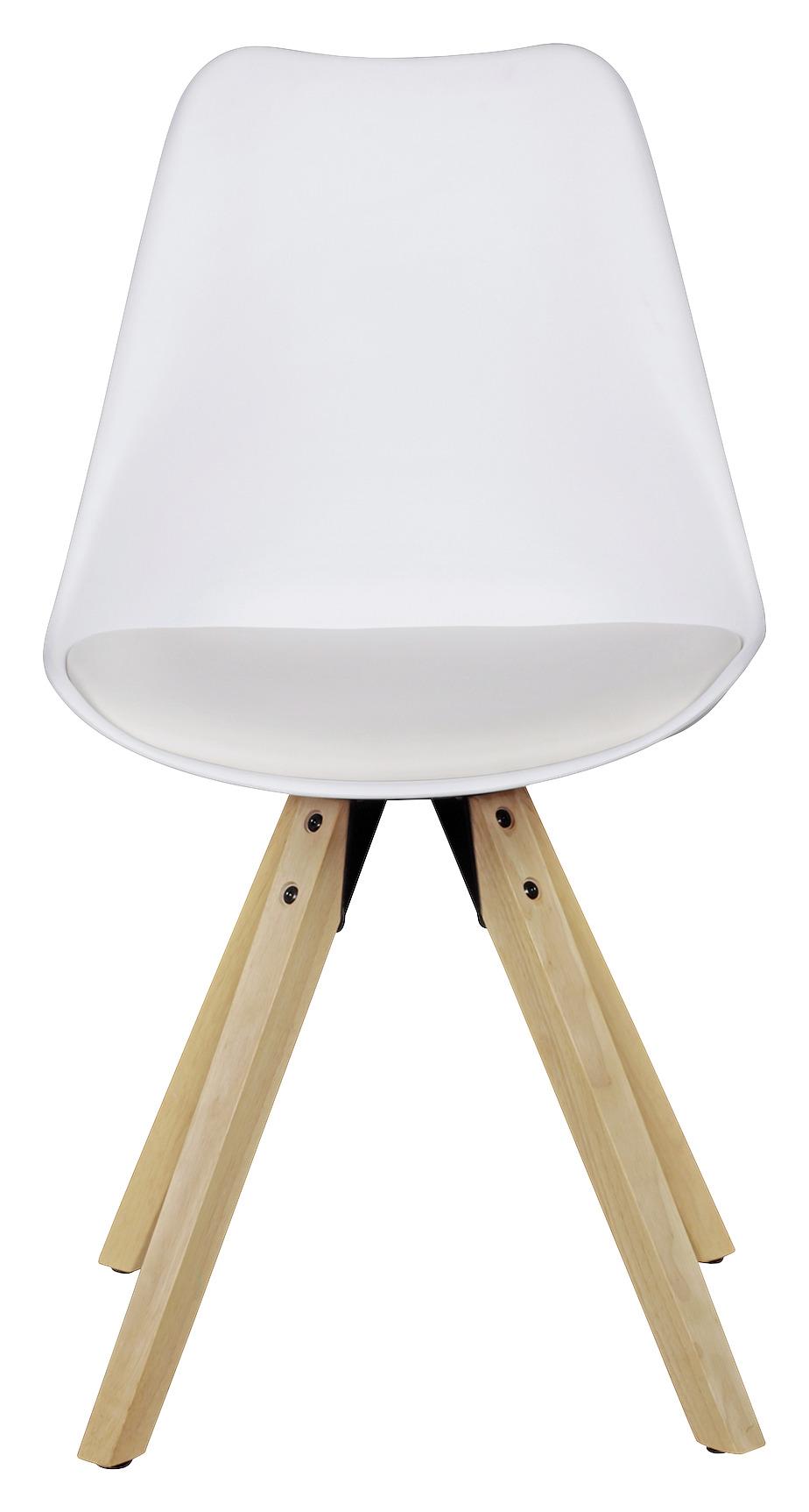 Stuhl - Set "WL5.024" , 2 - er Set , weiss - Eichefarben/Weiß, Design, Holz/Kunststoff (48/89/48cm) - MID.YOU