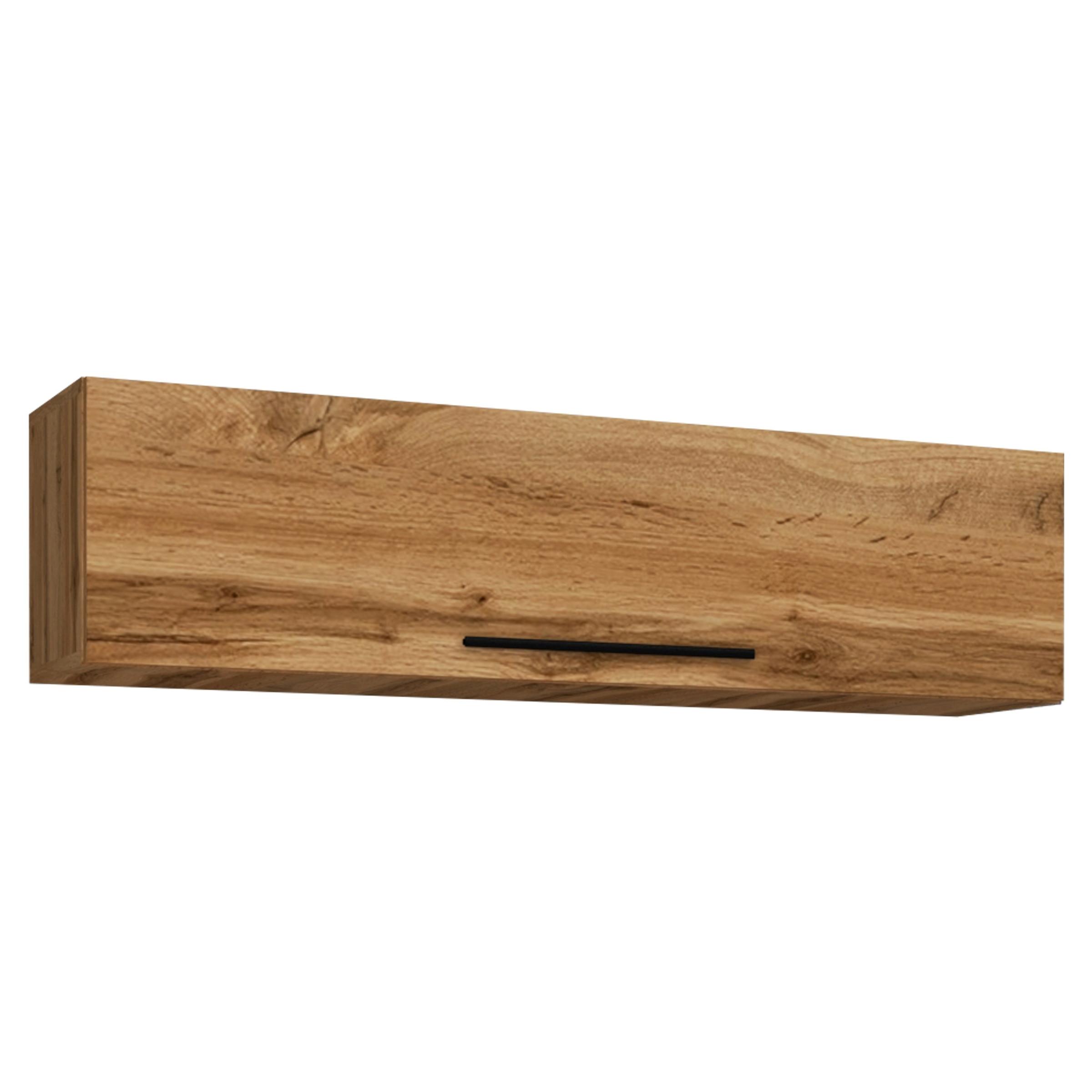 Stenski Regal Arila Xl, Hrast - črna/medeni hrast, Moderno, kovina/leseni material (115/30/30cm) - MID.YOU