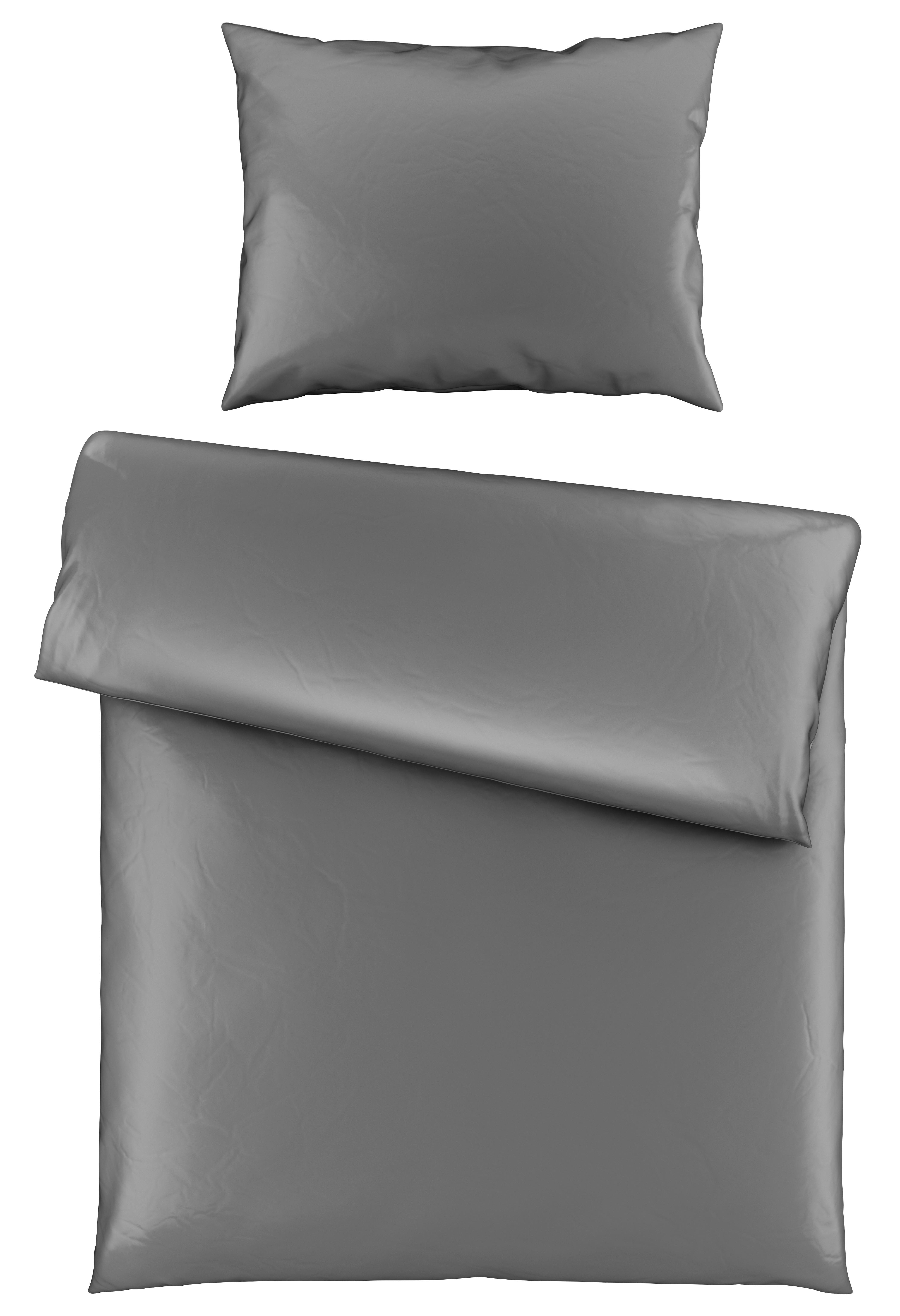 Ágyneműhuzat-garnitúra Pamutszatén Victoria - antracit, Modern, textil (140/200cm) - Mömax