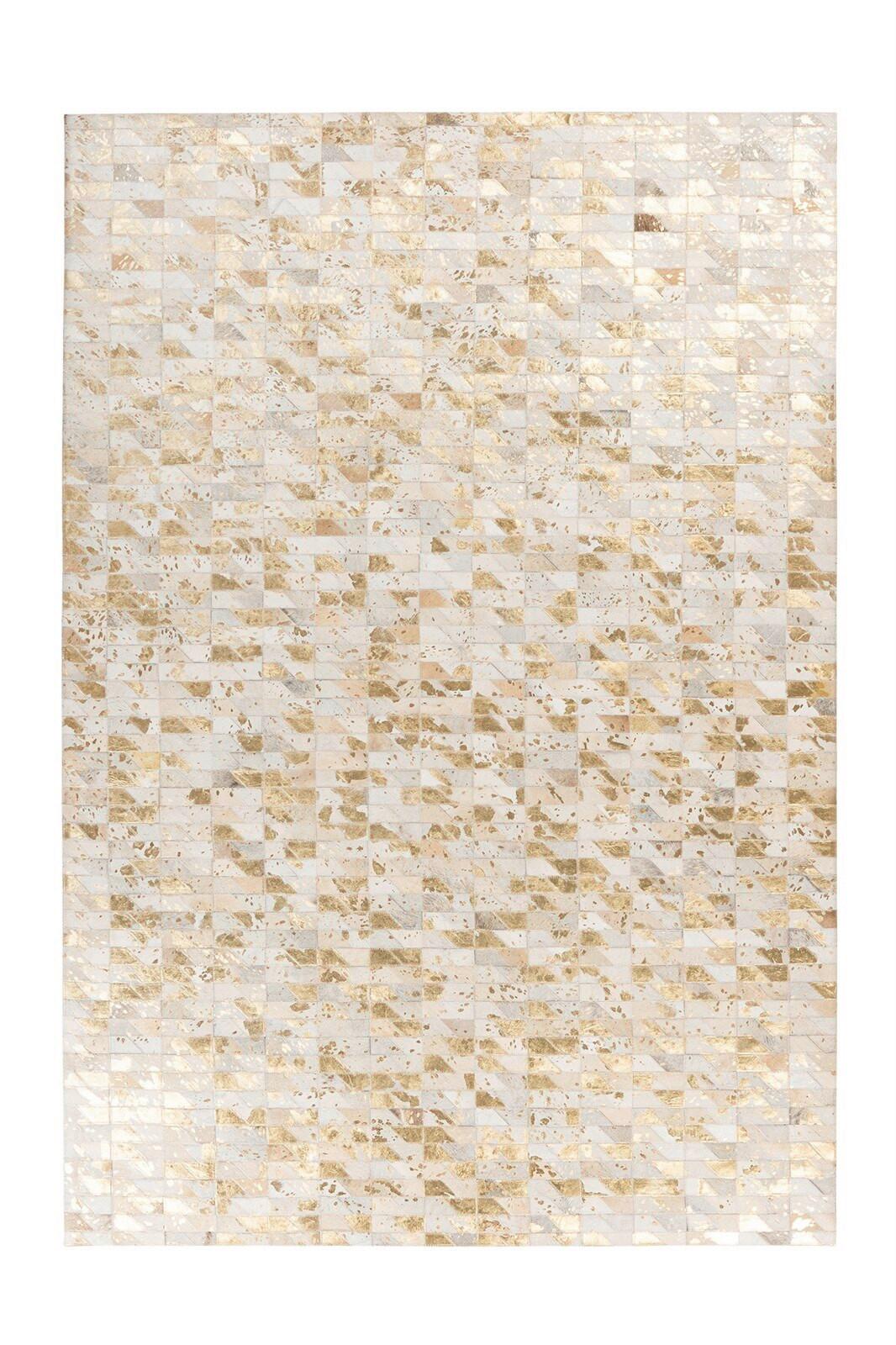 FLACHWEBETEPPICH LAVIN 725 GOLD / MULTI - Goldfarben/Multicolor, Konventionell, Leder (120/170cm) - Kayoom