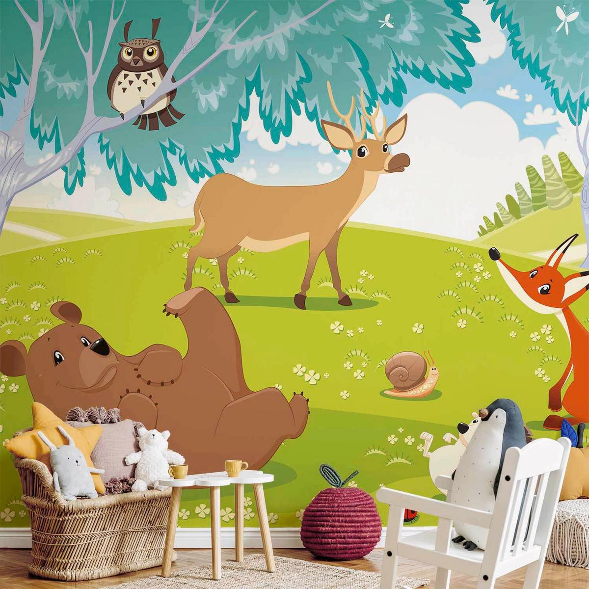 Fototapete Funny animals Multicolor - Multicolor, LIFESTYLE, Textil (100/70cm) - artgeist