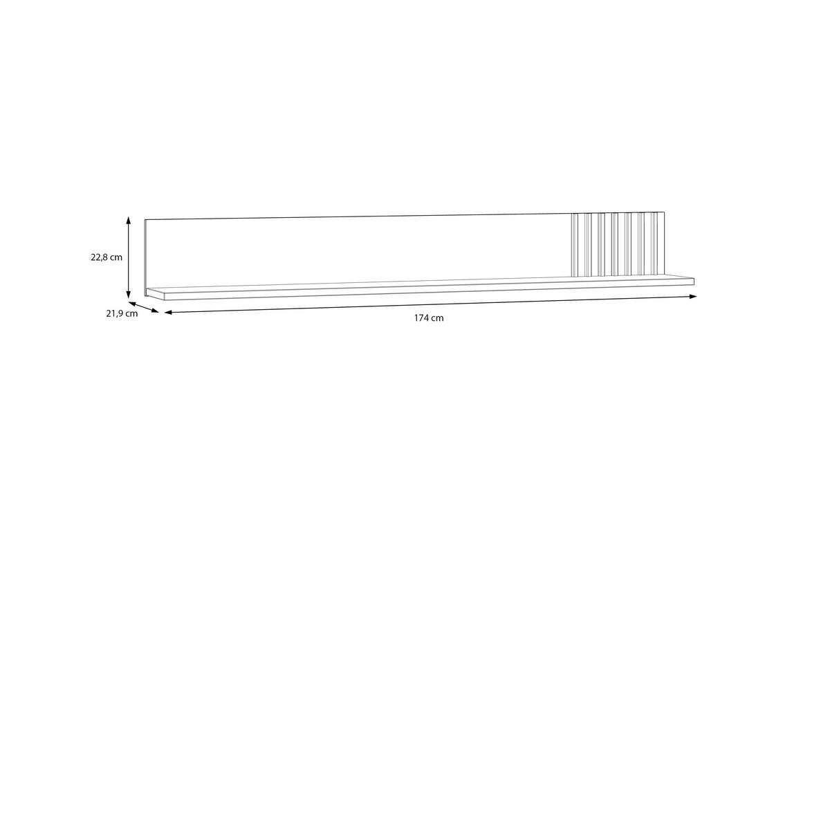 Poliță de perete ELISTON - Natur (174/22,8/21,9cm) - Modern Living