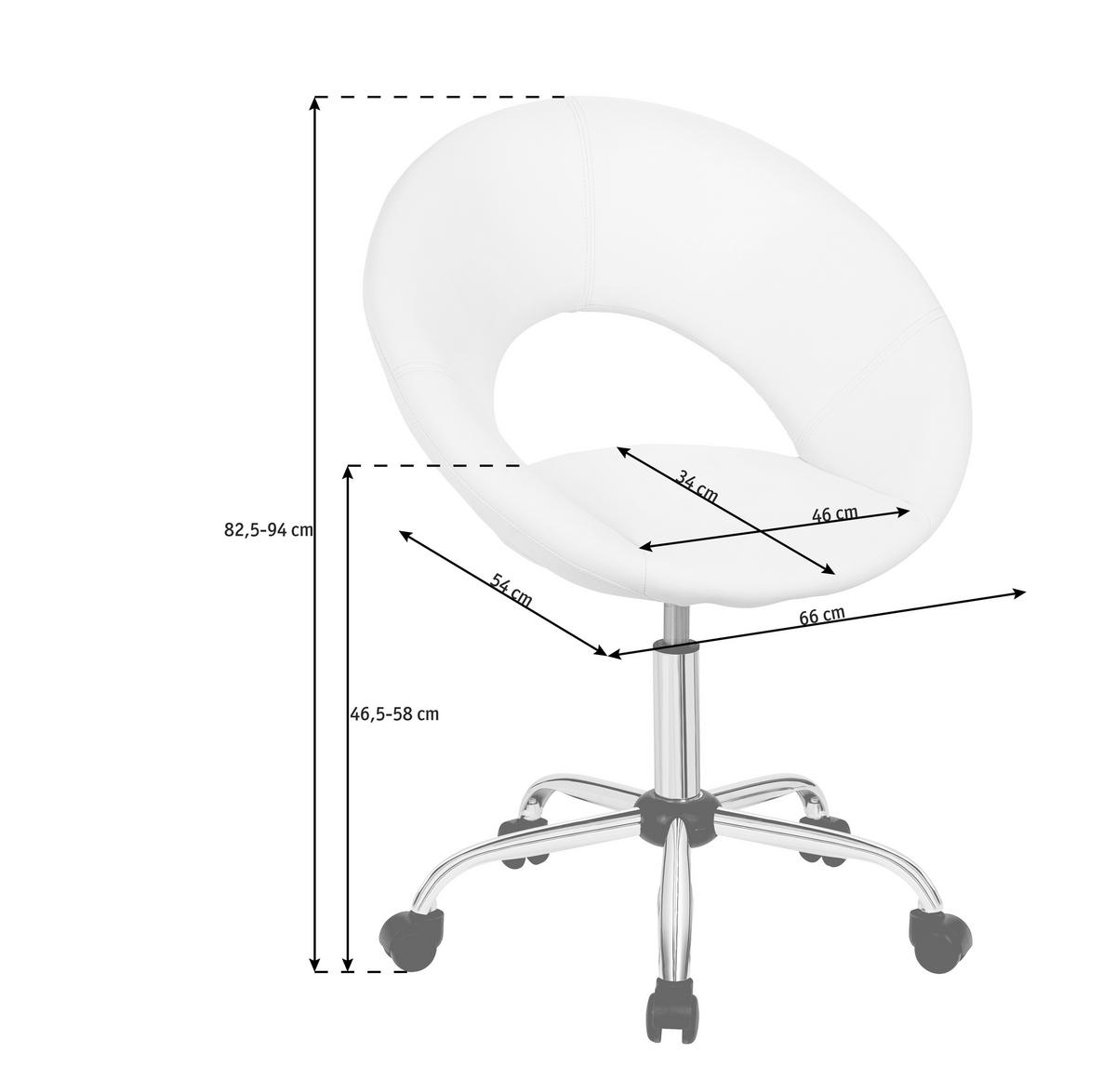 KRZESŁO OBROTOWE MŁODZIEŻOWE LAZY - czarny/kolor chromowy, Design, tworzywo sztuczne/metal (68/84-96/56cm) - Carryhome