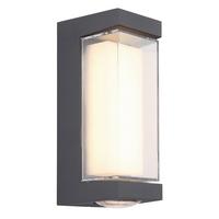 AUSSENWANDLEUCHTE 34316 - Transparent/Anthrazit, Design, Kunststoff/Metall (7,5/8,2/18,7cm) - Globo