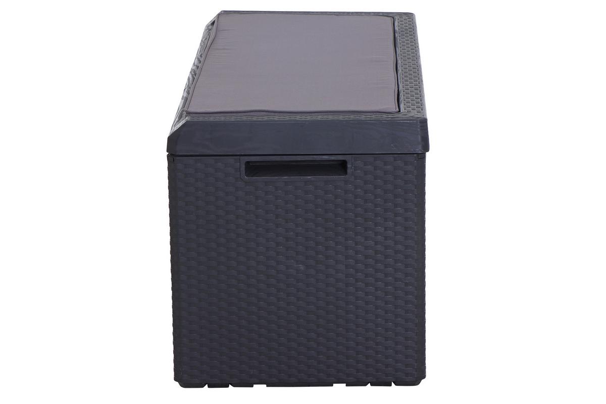 Kissenbox Portonovo ca.55x124x59cm Anthrazit - Anthrazit, KONVENTIONELL, Kunststoff (55/124/59cm) - Siena Garden