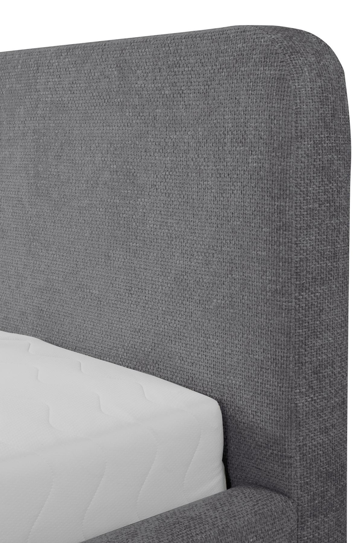 Oblazinjena Postelja Flamingo, Antracit, 180x200cm - svetlo rjava/črna, Moderno, kovina/umetna masa (180/200cm) - MID.YOU