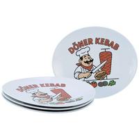 Set Krožnikov Za Žar Gourmet, 4-Delni - bela/večbarvno, Basics, keramika (30cm) - Creatable