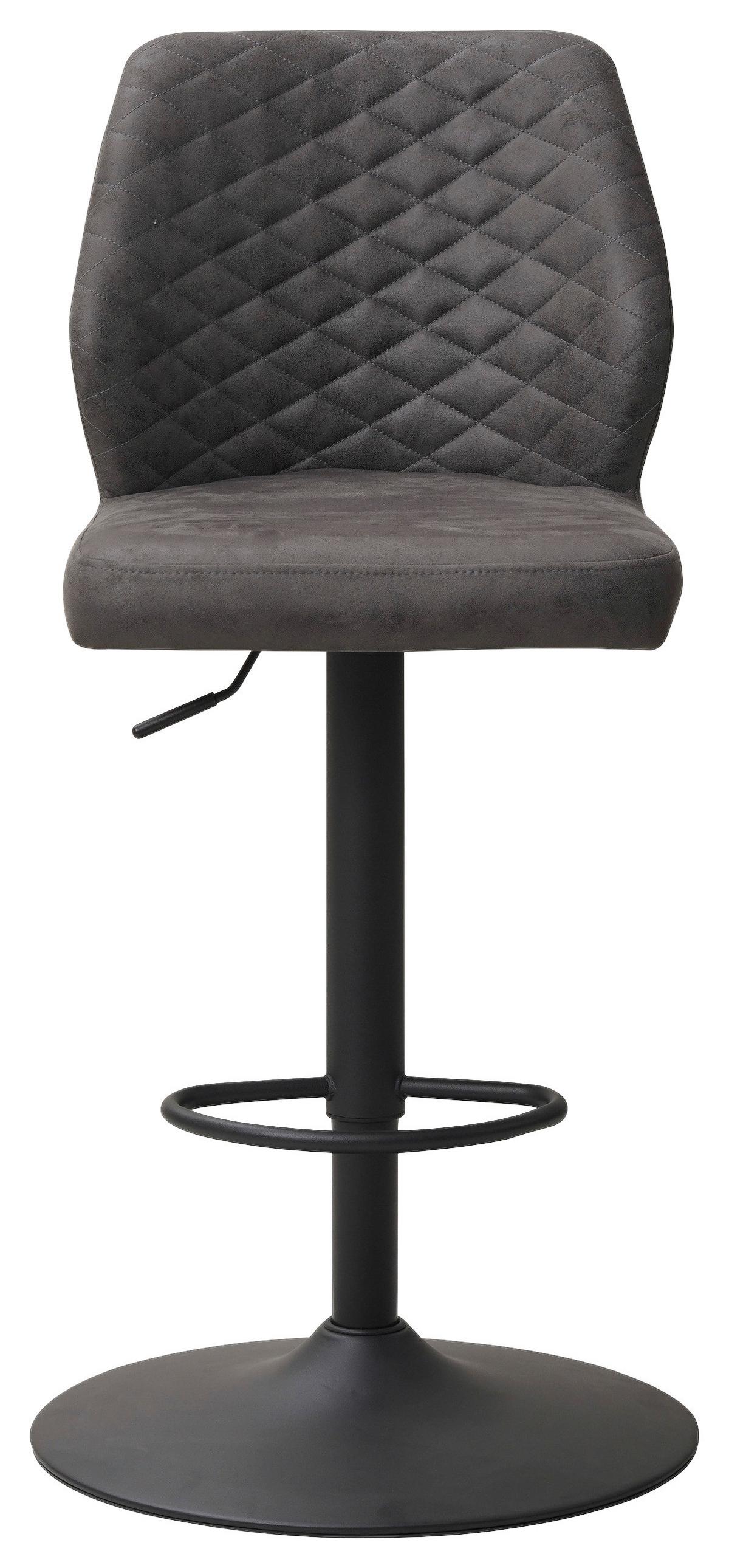 Barhocker-Set Grayson 2er-Set ca. 42x114 cm Anthrazit - Anthrazit/Schwarz, KONVENTIONELL, Textil/Metall (42/114/52cm) - MID.YOU