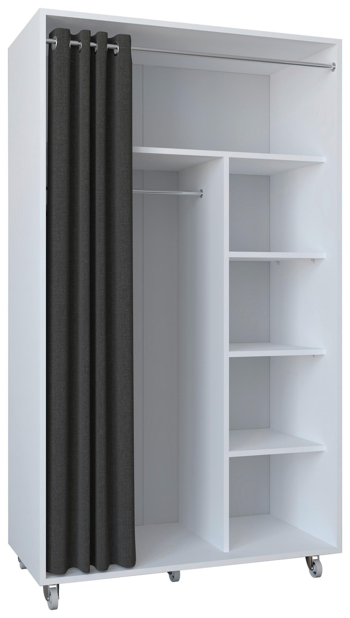 KLEIDERSCHRANK OSTILA - Weiss/Grau, Design, Holzwerkstoff/Kunststoff (101/175/51cm) - MID.YOU