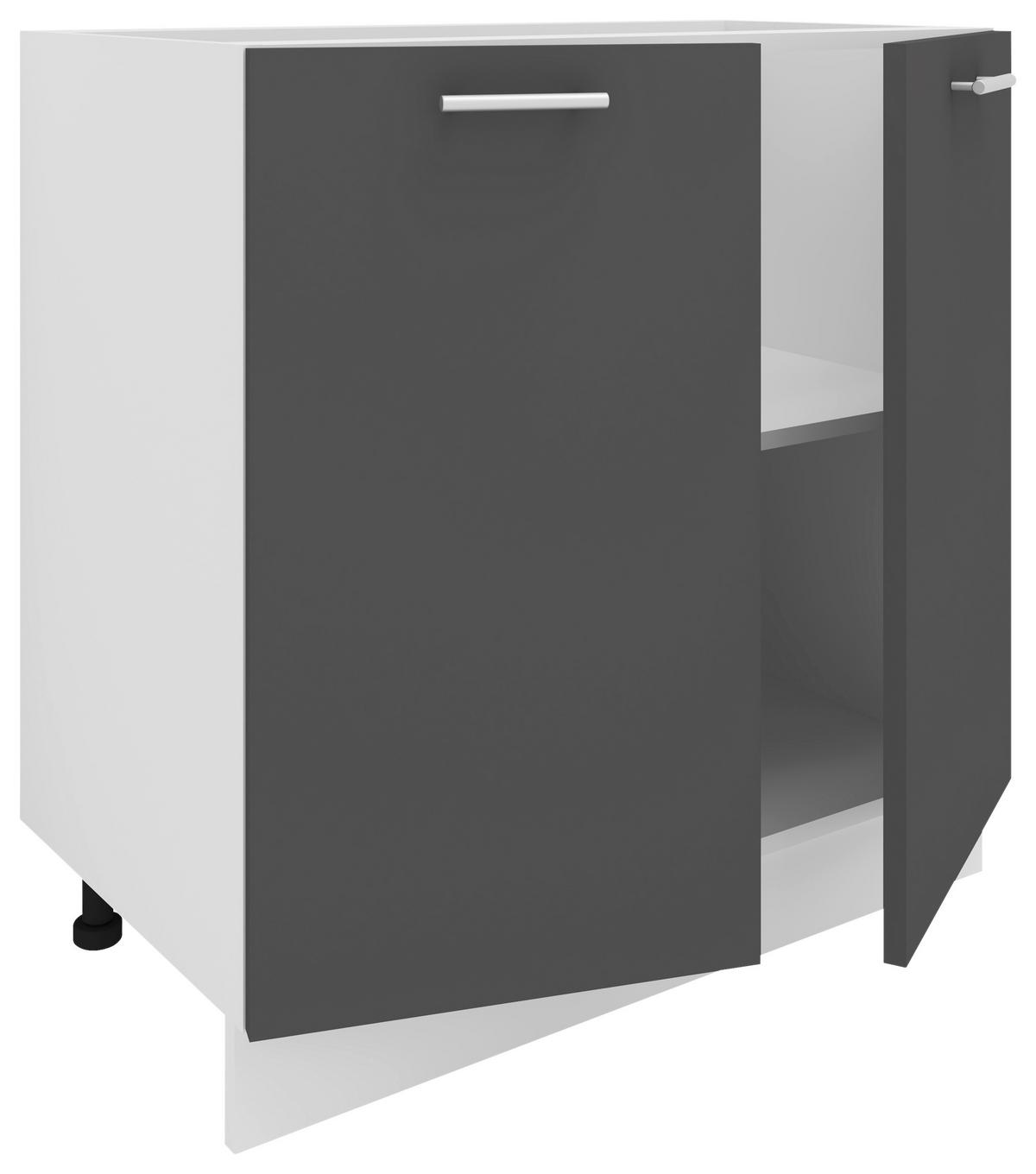 Kuhinjska Spodnja Omarica Esilo, Siva, Bela - bela/barve aluminija, Konvencionalno, kovina/leseni material (80/82/46cm) - MID.YOU