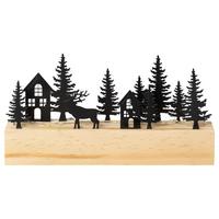 Dekor Ház Noelia I - natúr színű/fekete, Lifestyle, fa/fém (18/10/3,5cm) - Modern Living