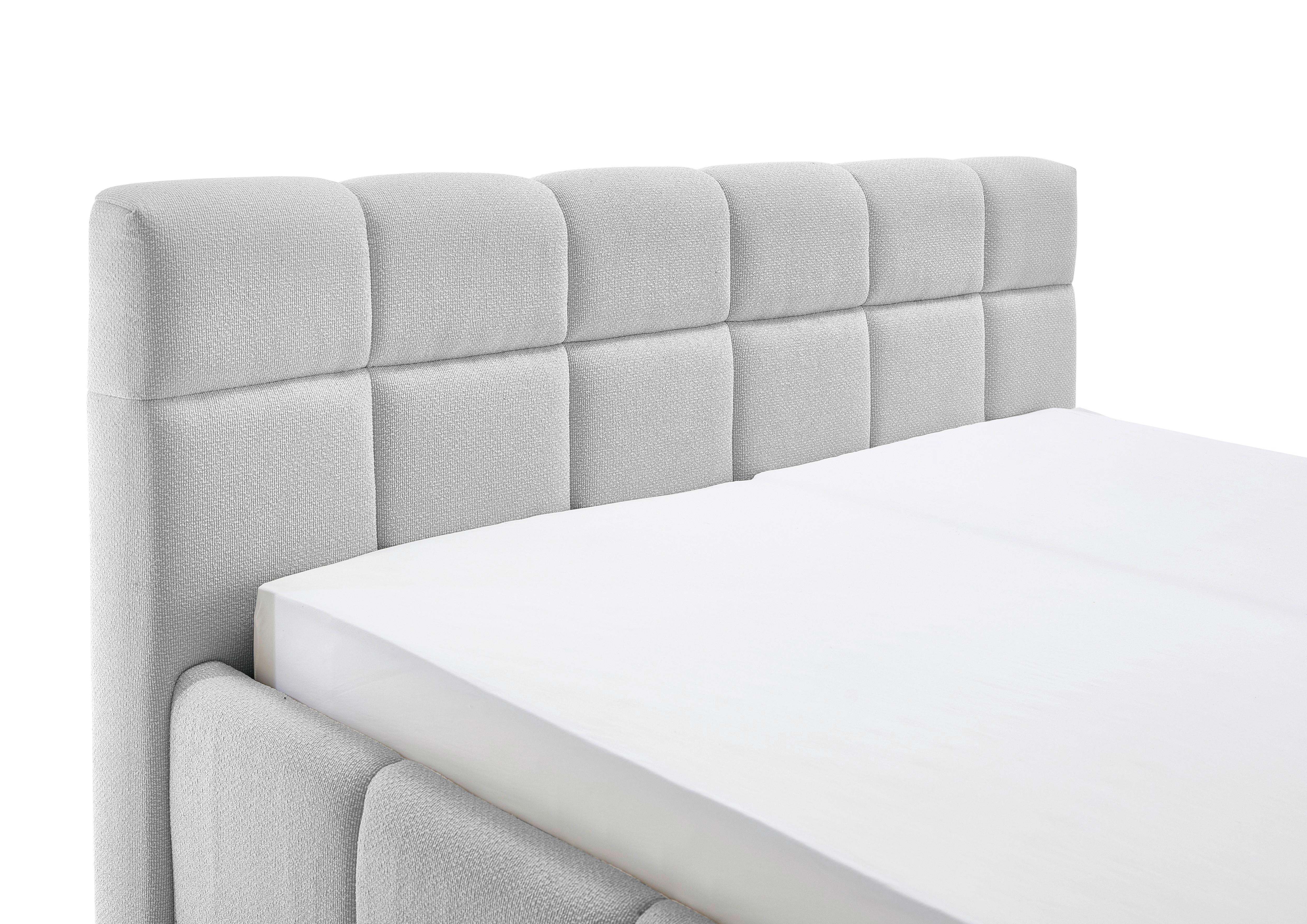 STOPPAD SÄNG ASCONA -EXKLUSIV- -BASED- - ljusgrå/svart, Klassisk, textil/plast (120/200cm) - Based