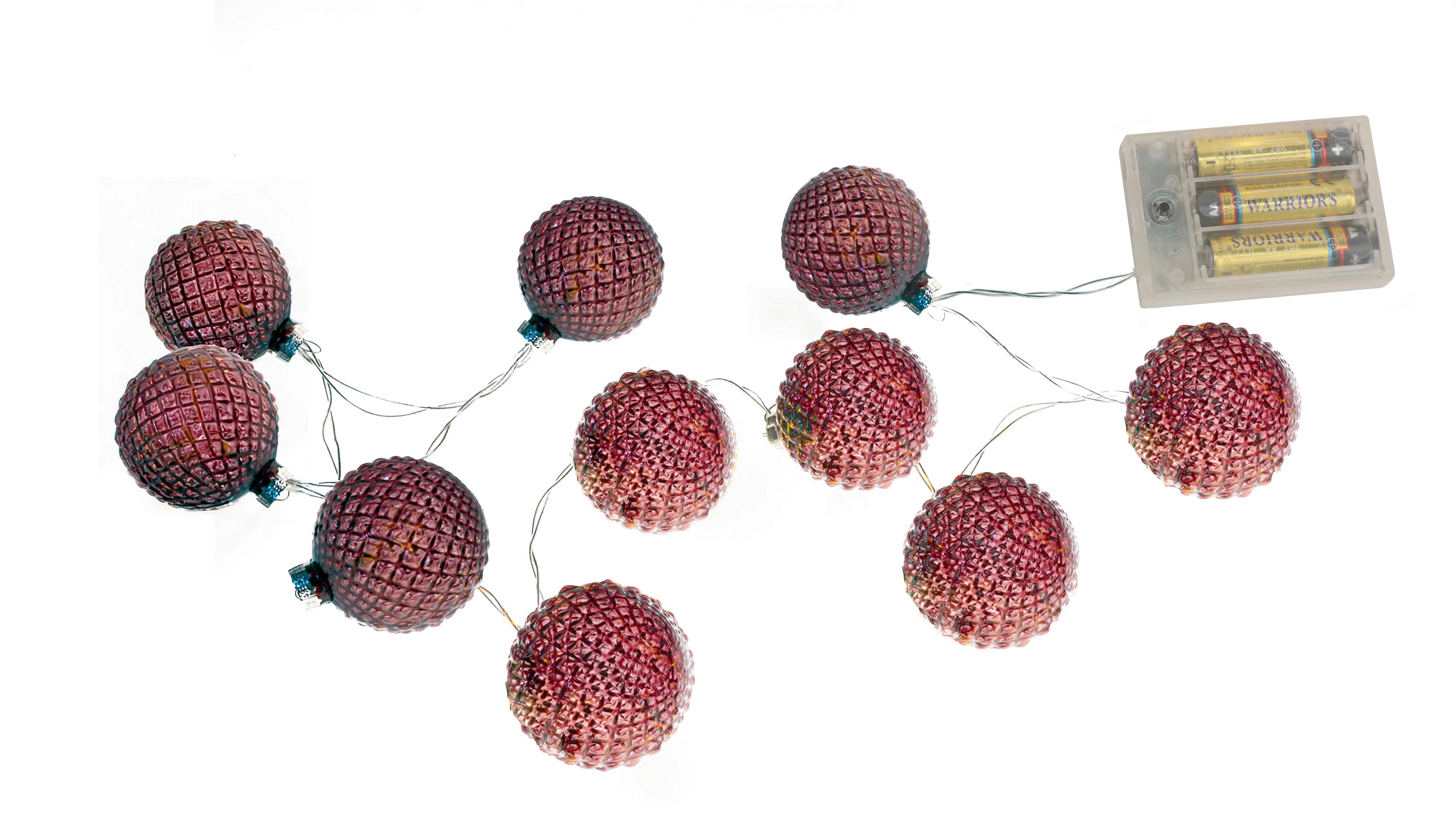 Lichterkette Bubble Dunkelrosa max. 0,6 Watt - Dunkelrosa, Glas/Kunststoff (210cm) - Mömax