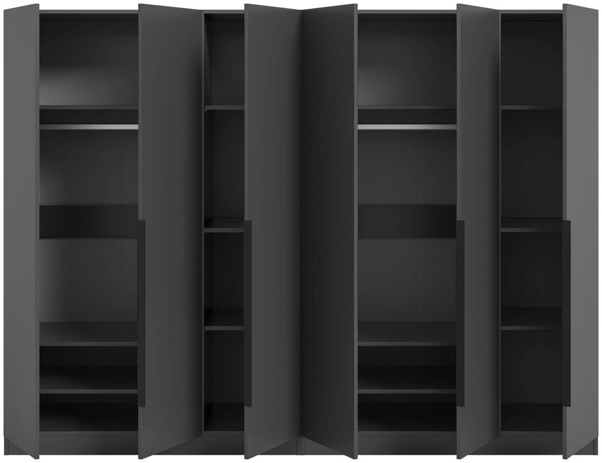 Drehtürenschrank KOPENHAGEN ca.240x181x52cm Anthrazit - Anthrazit/Schwarz, MODERN, Holzwerkstoff/Kunststoff (240/181/52cm) - MID.YOU