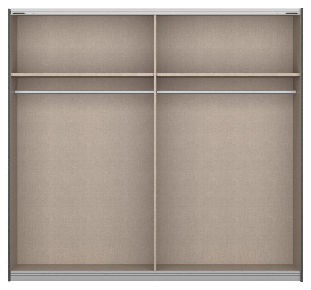 DULAP USI CULISANTE ARTEMIS - alb/antracit, Modern, sticlă/material pe bază de lemn (226/210/62cm) - Modern Living