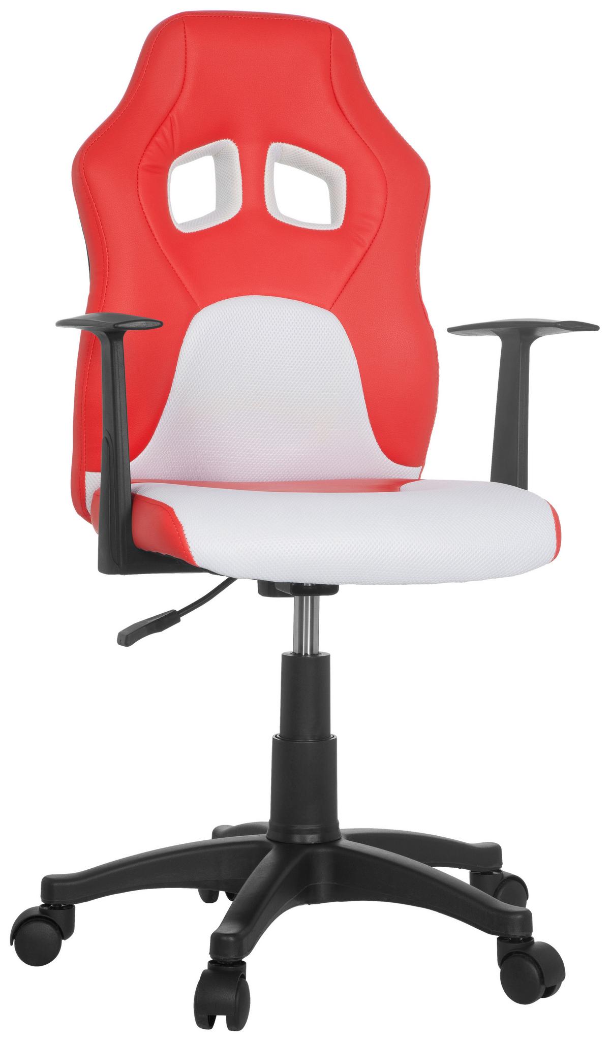 Jugenddrehstuhl Teen Game Al ca.54x105x48cm Rot,Weiß - Rot/Schwarz, MODERN, Kunststoff/Textil (54/105/48cm) - MID.YOU