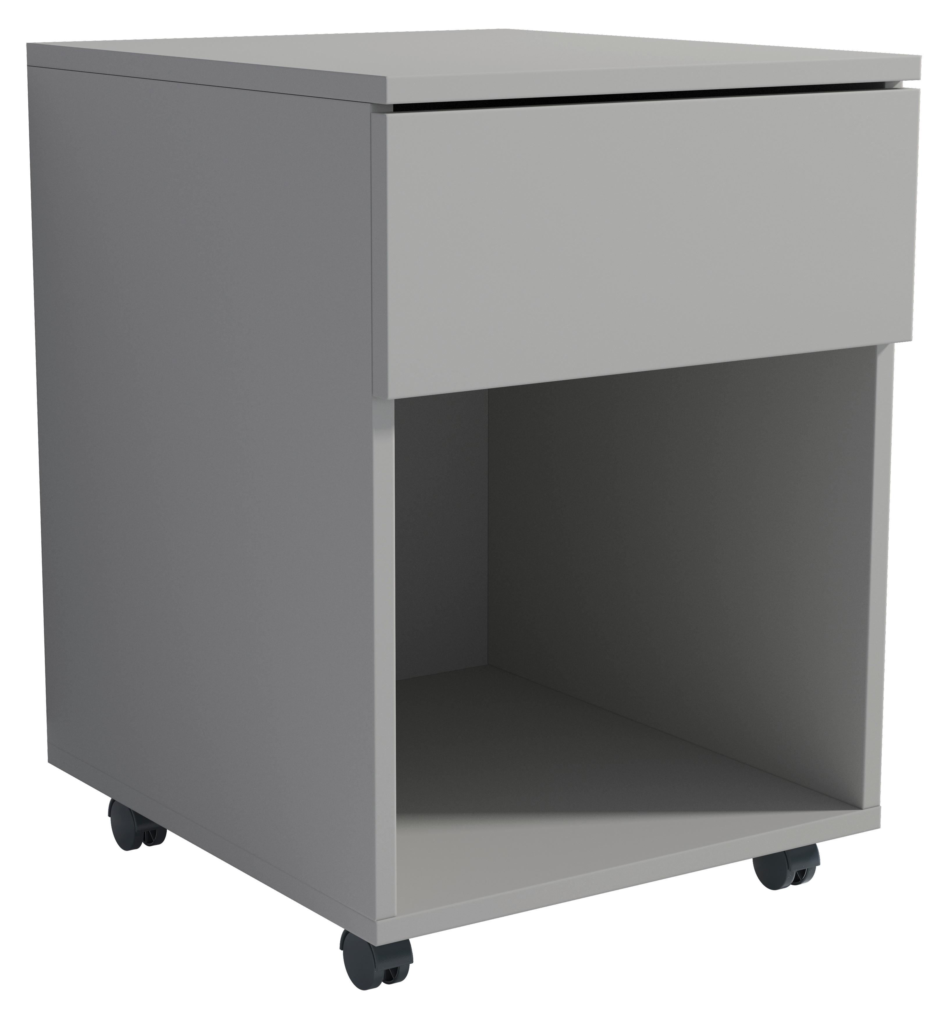 ROLLCONTAINER DALOSA 45 1-SB - Schwarz/Grau, Design, Holzwerkstoff/Kunststoff (39/55/45cm) - MID.YOU