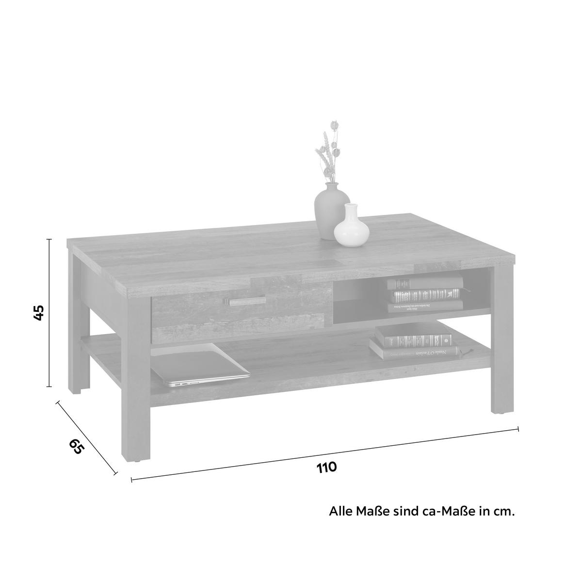 Couchtisch in Dunkelbraun - Dunkelbraun, Modern, Holzwerkstoff/Metall (110/65/45cm) - Mömax