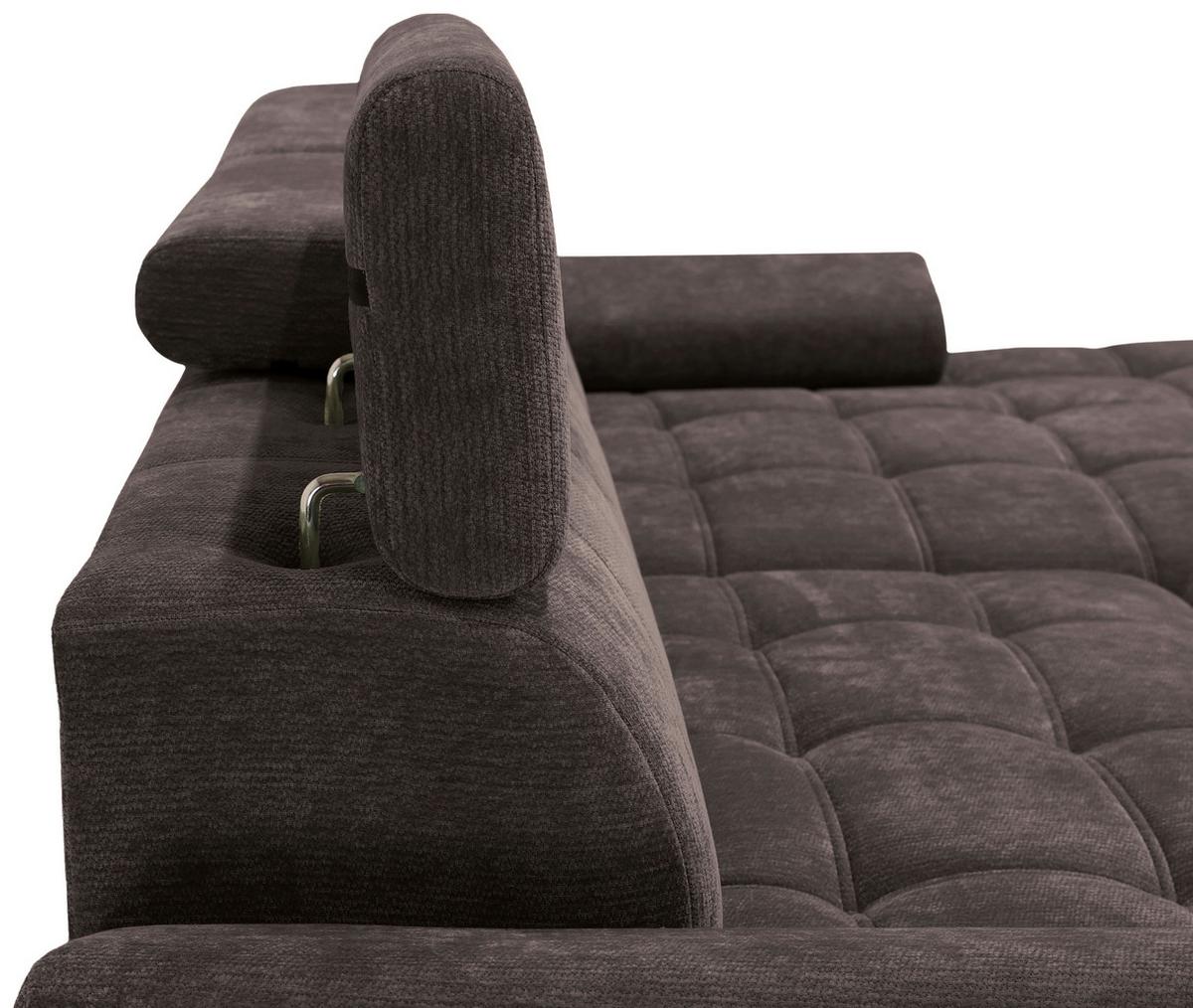 Kutna Garnitura Vegas - tamno smeđa/crna, Design, drvo/tekstil (294/173cm) - Modern Living