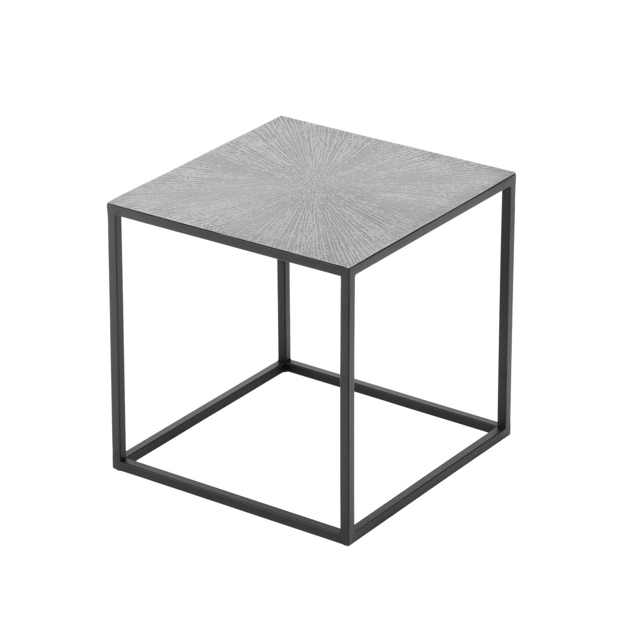 ZESTAW STOLIKÓW BOCZNYCH HIRA - kolor srebrny/czarny, Modern, metal (35-40/35-40/35-40cm)