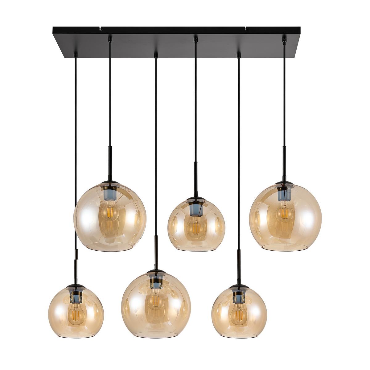 LAMPA WISZĄCA AMELIE *SBN* - kolor bursztynowy, Basics, metal/szkło (97,5/42,5/150cm) - Novel