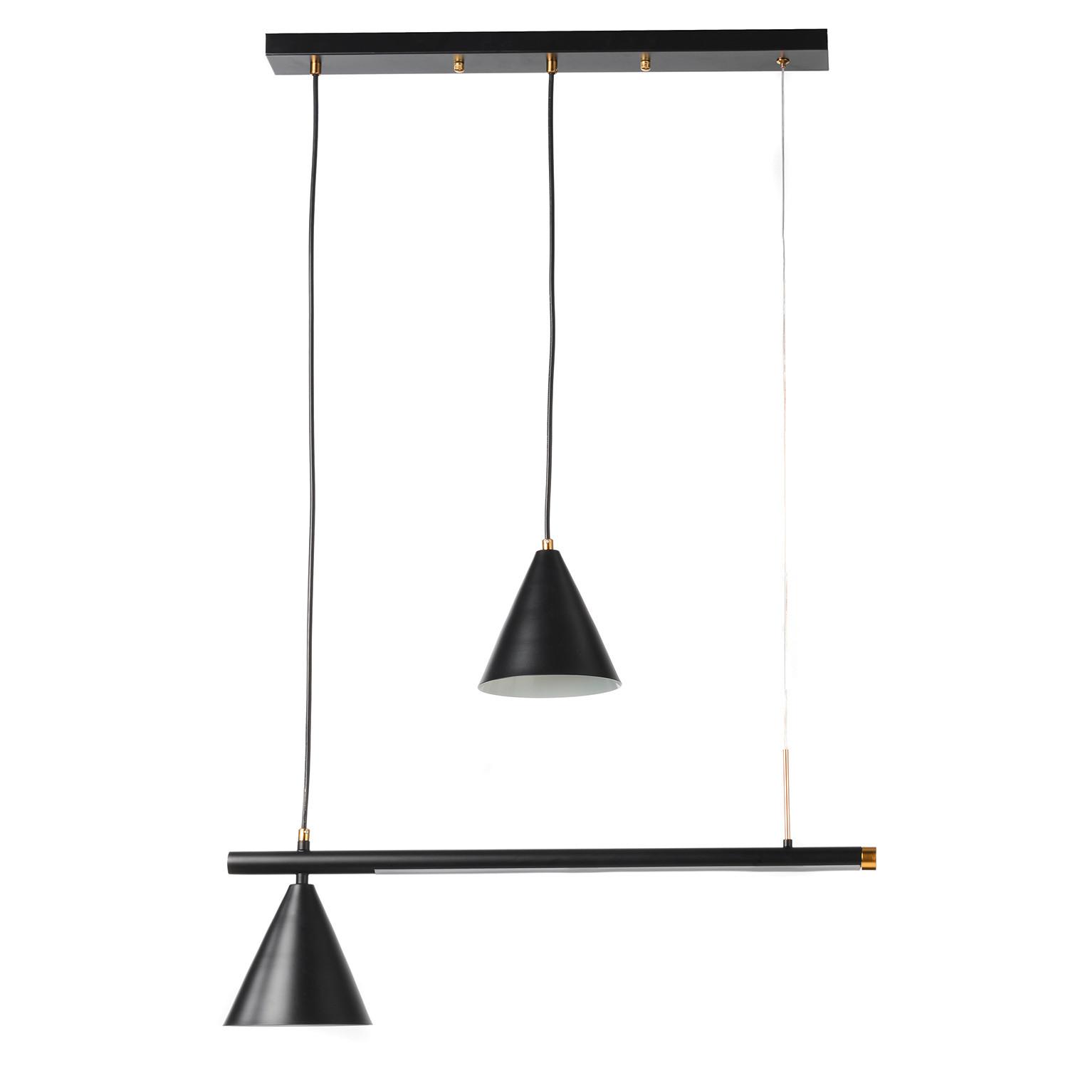 LED-Hängeleuchte Taka Schwarz max. 22 Watt - Schwarz, Design, Metall (90/15/120cm)