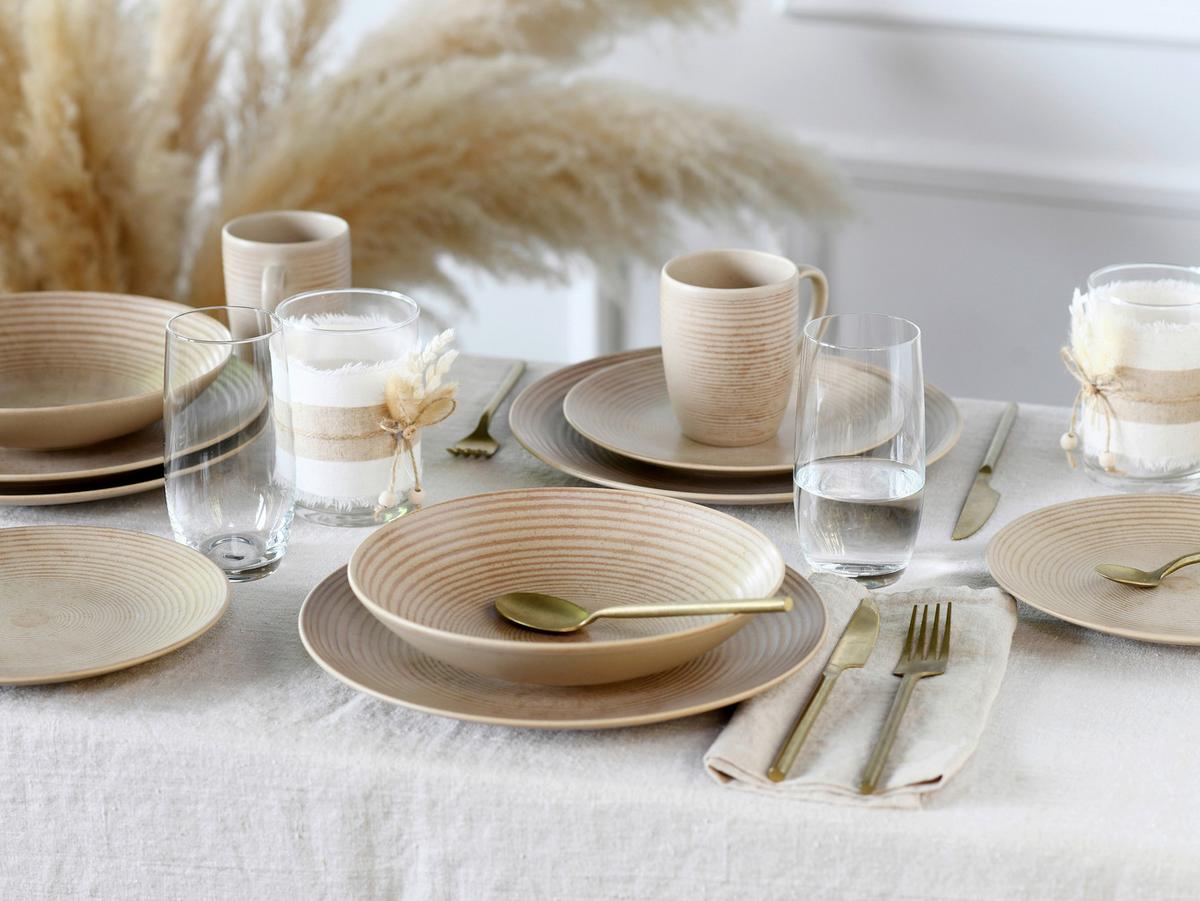 Kombinirani Servis Catania Sand, 16-Delni - peščene barve, Design, keramika - Creatable